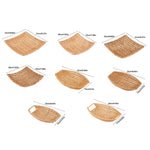 paniers rotin marron clair tissage fin traditionnels poignées intégrées utilisation multiple réutilisable