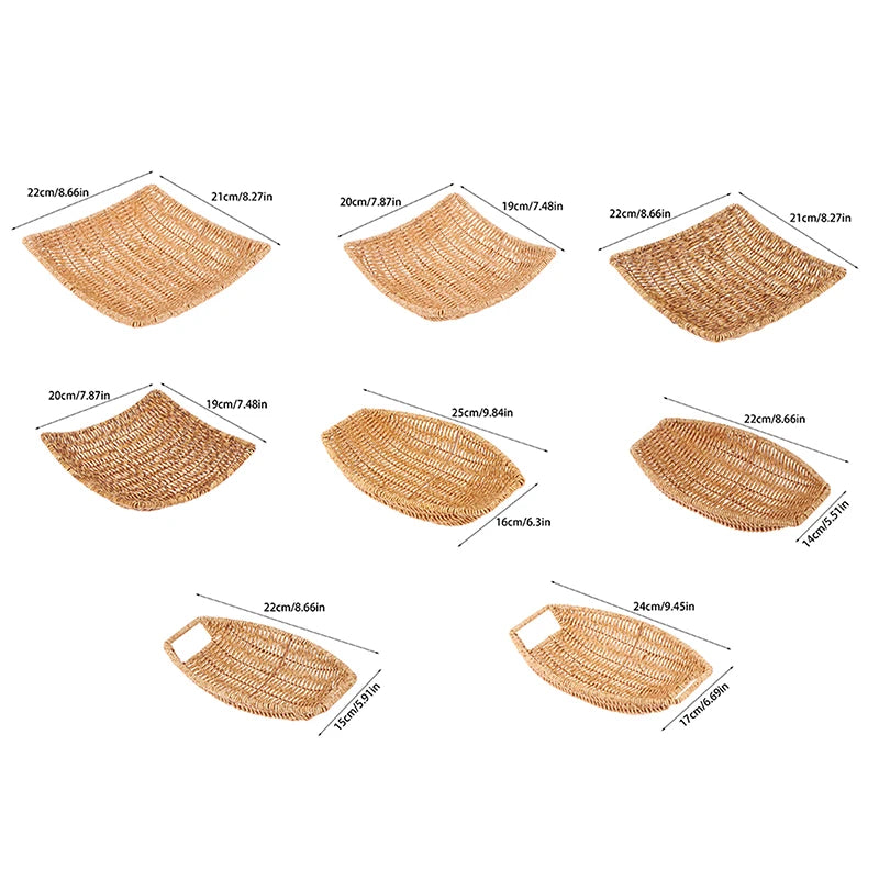 paniers rotin marron clair tissage fin traditionnels poignées intégrées utilisation multiple réutilisable