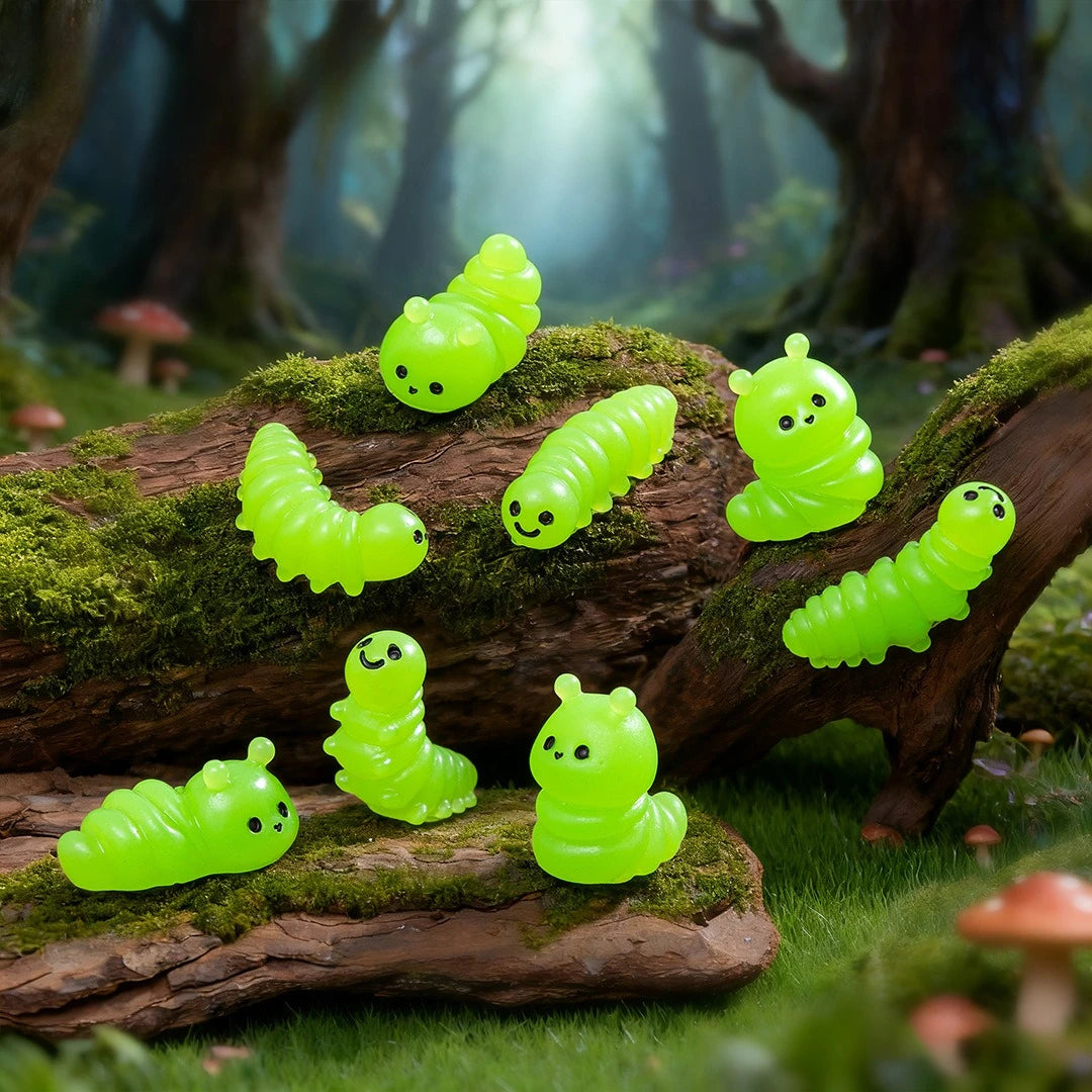 jouets résine vers souriants animaux miniature vert bricolage décoration jardin féerique pastorale