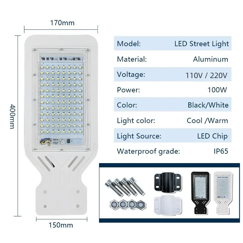 lampe rue led moderne étanche noir blanc ip65 ac220v fluxlumineux