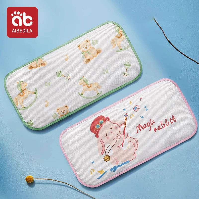 oreiller bébé imprimé animaux mignons blanc vert rose bleu coton polyester refroidissement quatre saisons