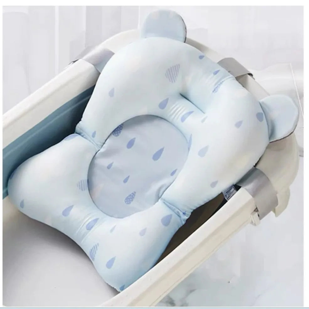 coussin bain bébé bleu rose points arcs ciel ceintures sécurité confortable moderne
