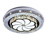 plafonnier moderne led noir blanc cristal fleurs cercles concentriques strass chambre salon