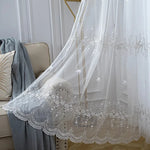 rideau tulle brodé fleur transparent classique 100cm 200cm polyester chambre maison