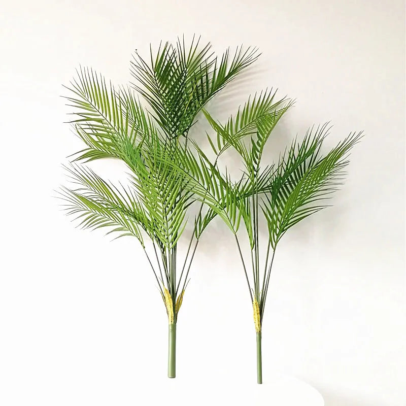 Plante artificielle palmier vert moderne 125cm feuilles plastique décoration intérieure extérieure