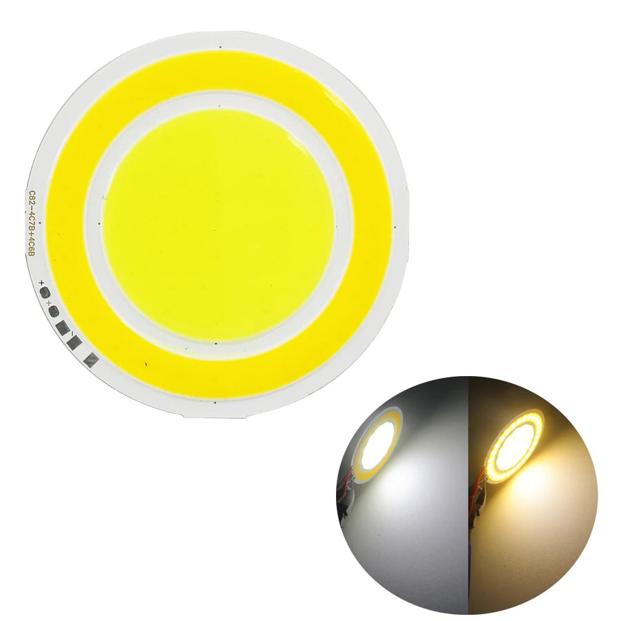 lampe led double couleur blanc jaune moderne 82mm rond 12v 4w certifiée