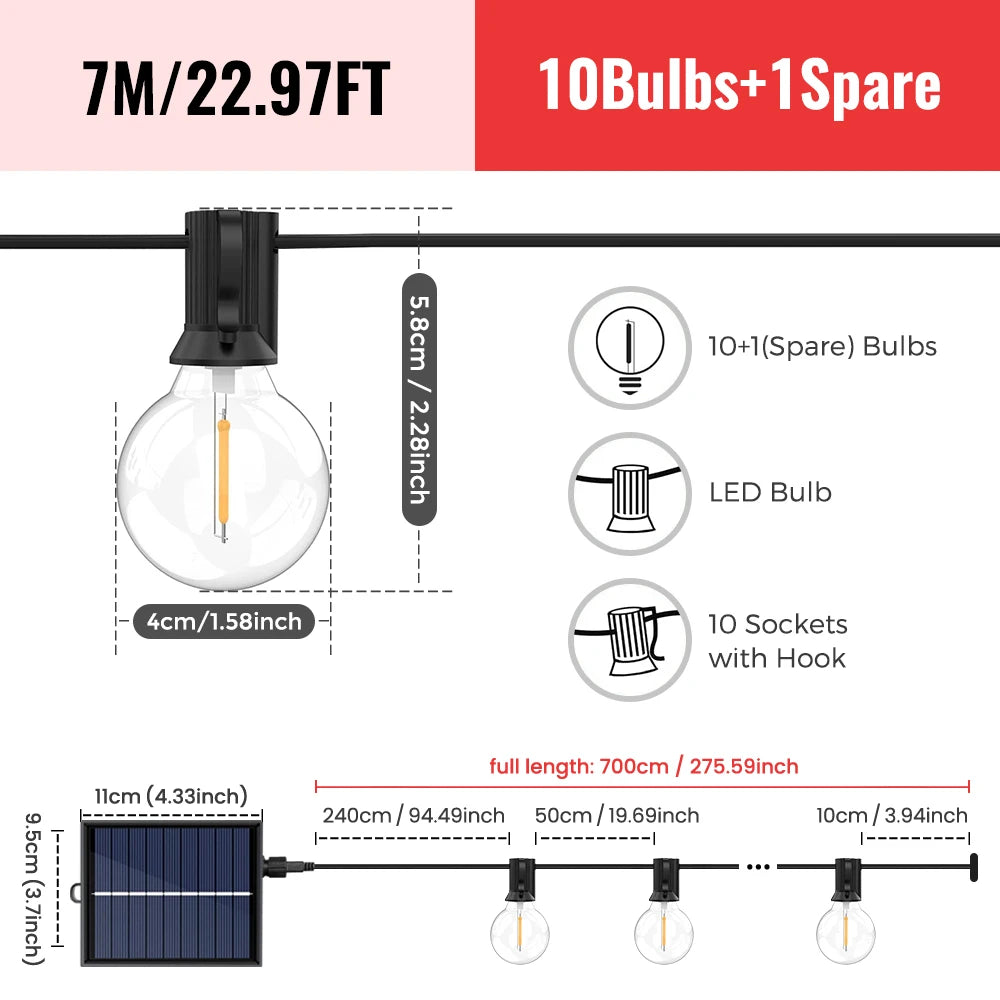 guirlande lumineuse led jaune ampoules transparentes câble bronze rustique ip44