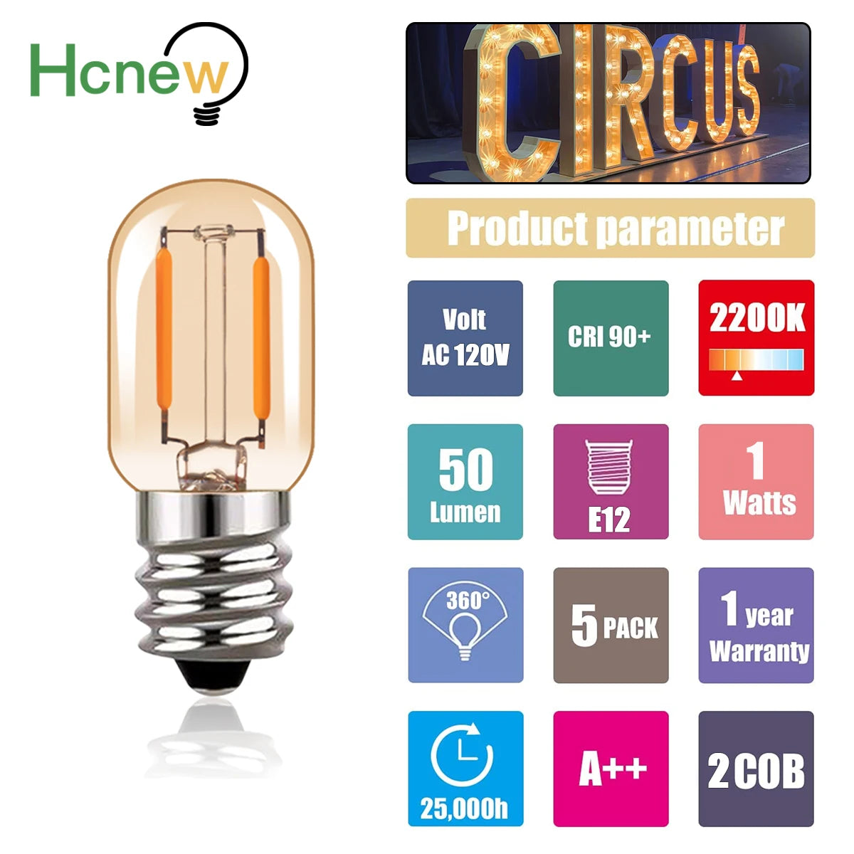 ampoule led filament transparente vintage e12 1w 2700k 25000h lumiere salle manger