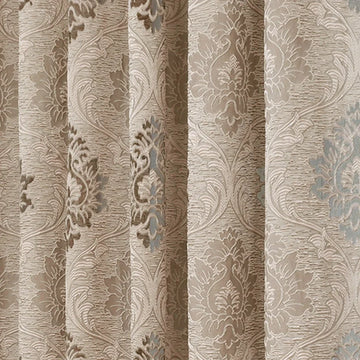 rideaux floral beiges gris clair classique semi opaques ruban décoratifextérieur fleur polyester Jacquard