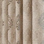 rideaux floral beiges gris clair classique semi opaques ruban décoratifextérieur fleur polyester Jacquard
