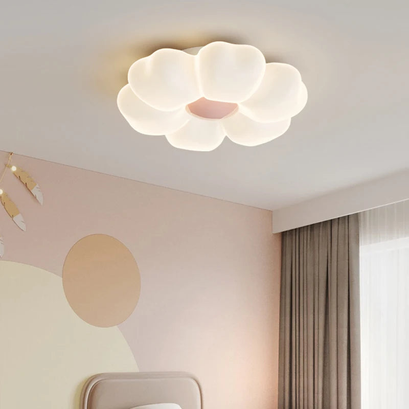 plafonnier led moderne blanc forme pétale chambre opacité fixations invisible