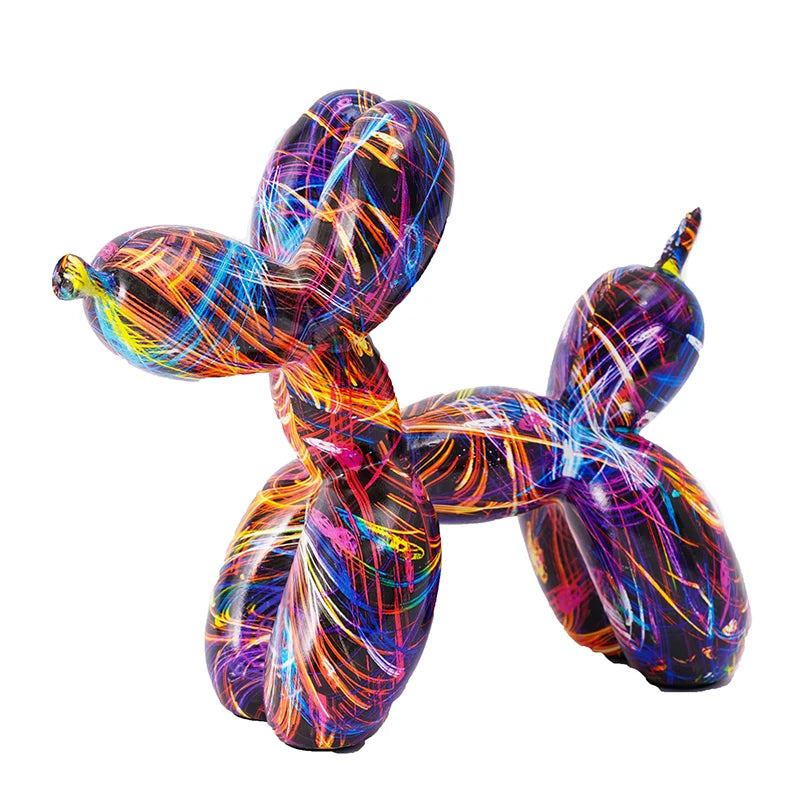 figurine animale résine moderne multicolore graffiti décoration intérieure salon chambre opaque