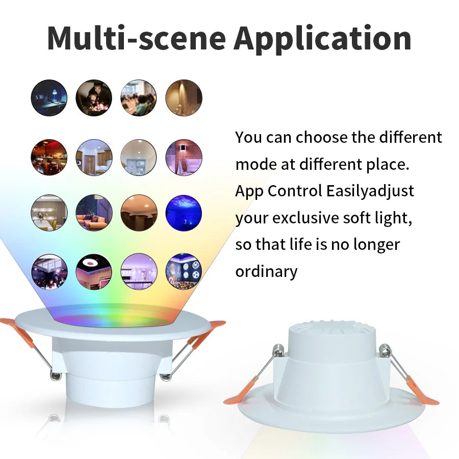 spot led intelligent blanc moderne éclairage translucide commande wifi bluetooth alexa google