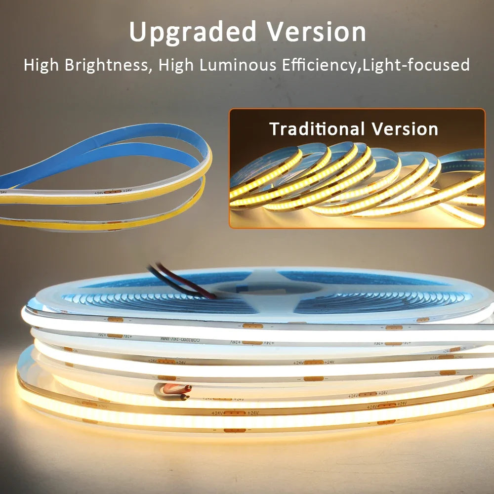 ruban led blanc jaune bleu adhésif haute luminosité 320 leds ligne continue moderne