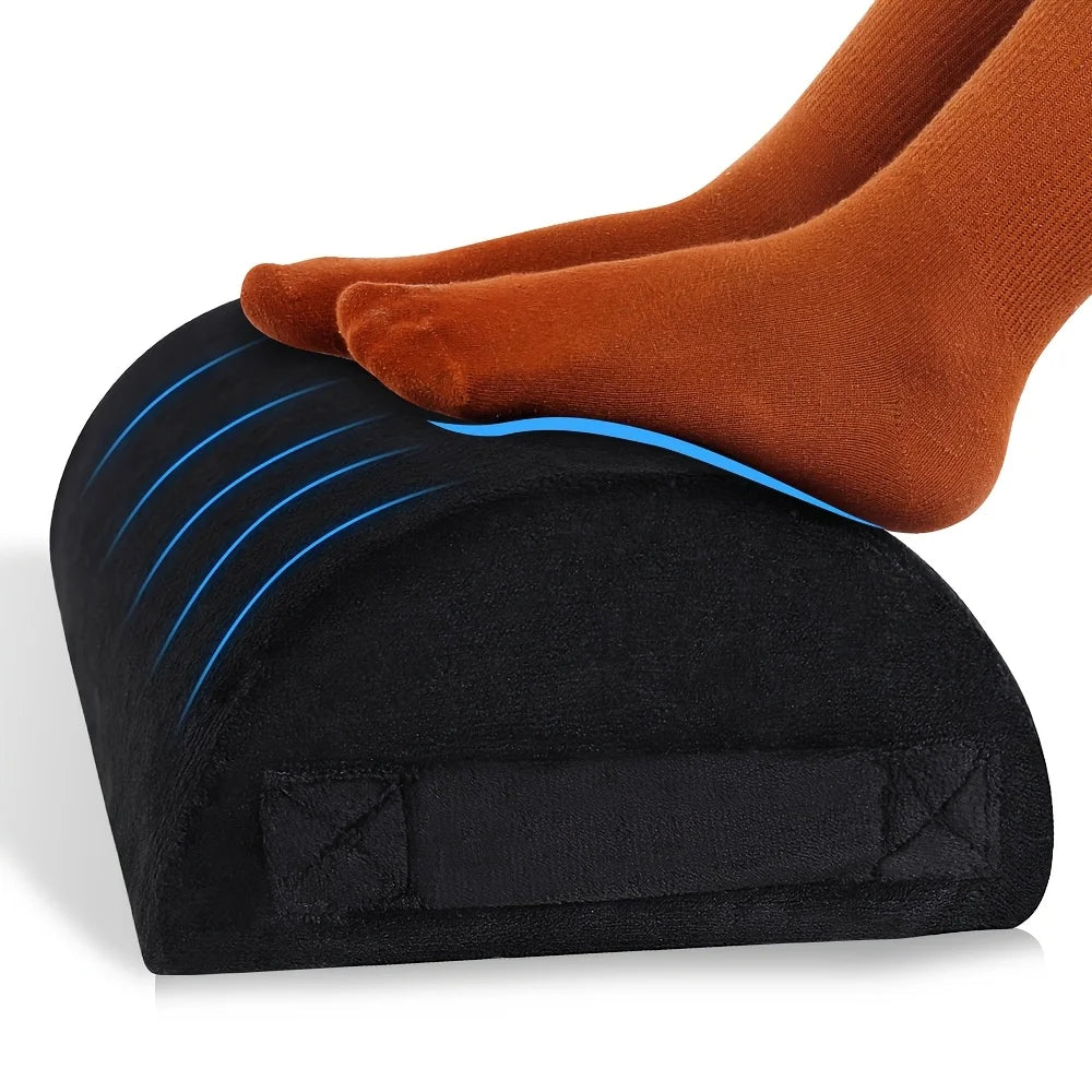 coussin pied massage velours noir lignes bleues ergonomique amovible lavable bas anti dérapant