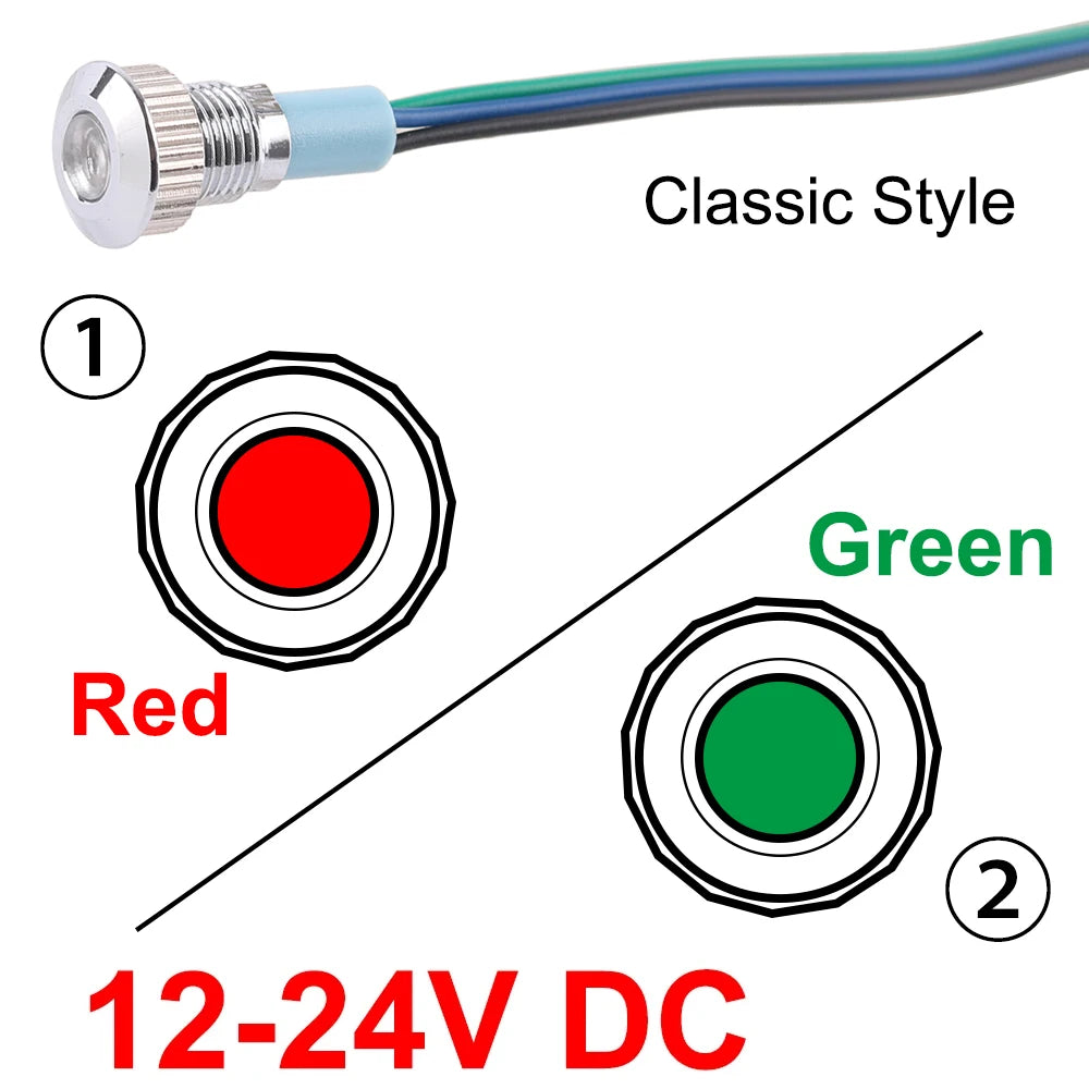 lampe led industrielle 8mm 10mm 12mm argent bleu rouge vert éclairage double ccc certifié