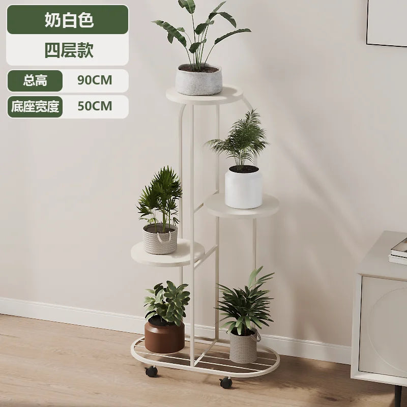 étagère roulettes moderne or blanc noir plantes intérieur