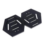 présentoir support médaille noir hexagonal moderne ligne blanche bois décoration muriale compétition gymnastique