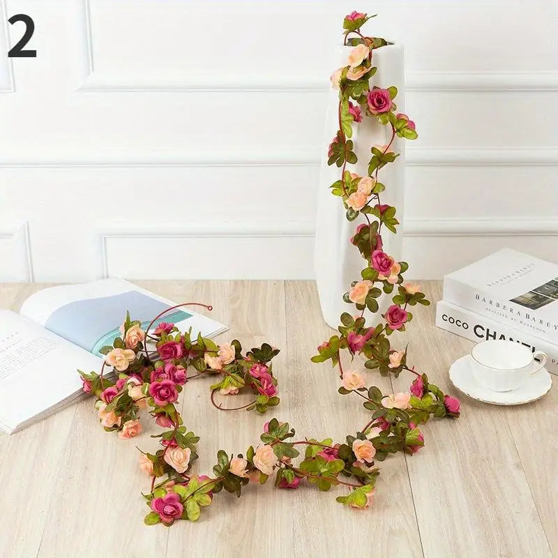 guirlande fleurs artificielles roses décoratives intérieur mariage anniversaire romantique printemps automne événements
