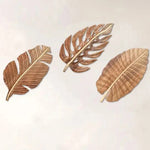 décoration murale feuilles bois naturel rustique moderne suspension intérieur marron clair beige lignes verticales
