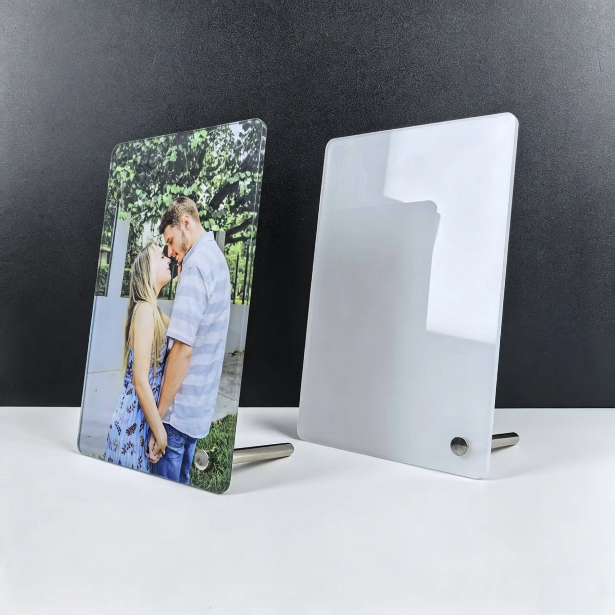 cadres photo blancs modernes imprimés sublimation 100x150mm transparents 60g acrylique