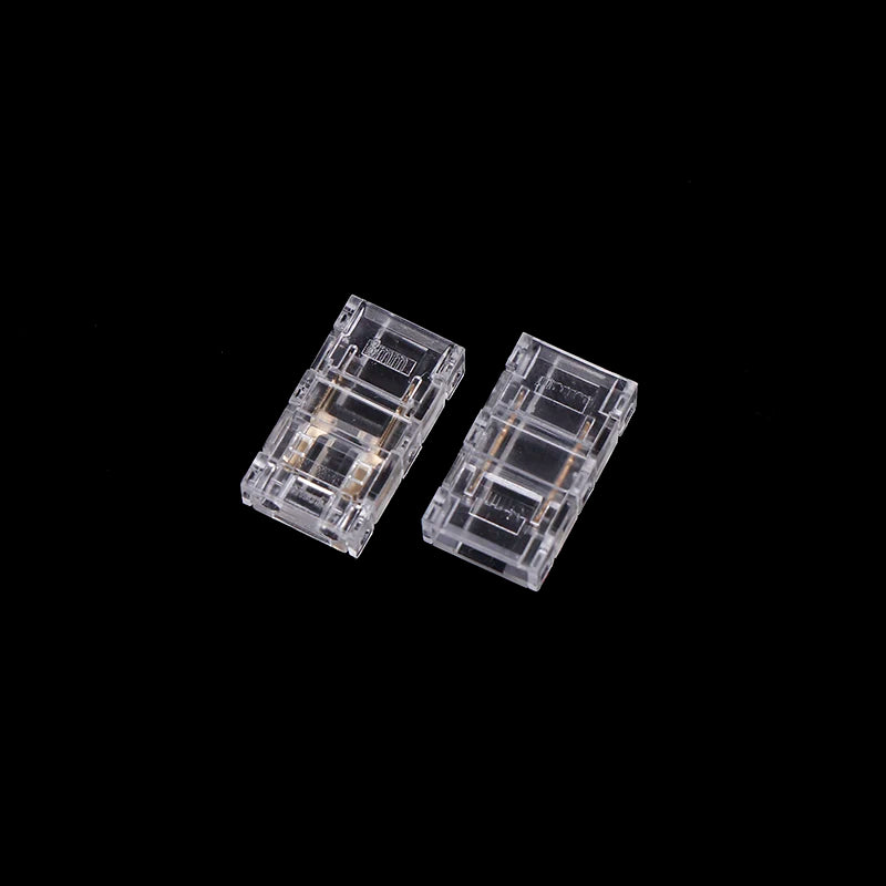 connecteur ruban led transparent clips dorés moderne pratique 24v 8mm