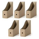 présentoirs documents marron clair carton ondulé minimaliste 26cm 10.24cm 27cm six pièces trou rond