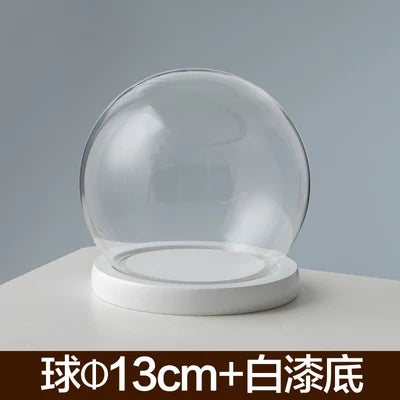 boule verre transparent socle bois décoration d'intérieur moderne objet d'exposition moderne