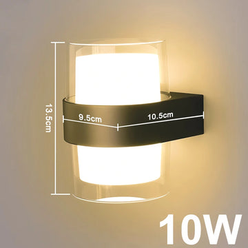 lampe murale moderne noir blanc mat résistante eclairage maison 3000K 6500K ABS ROHS
