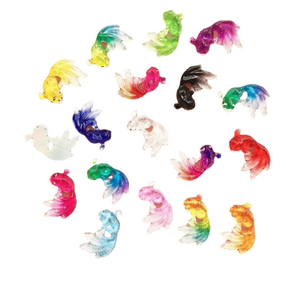 poissons miniatures résine multicolores transparentes animaux compagnie accessoires bricolage scrapbook occasions fêtes
