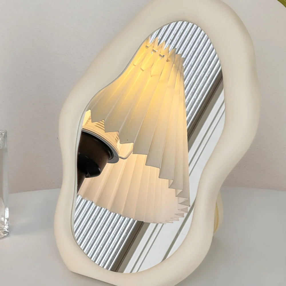 miroir decoratif forme ondulée couleur rose poudré moderne minimaliste dressing chambre