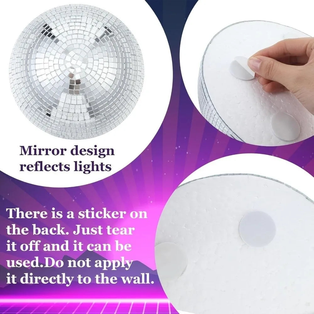 décoration murale moderne stickers disco argentés miroirs brillants adhésifs 4cm 6cm 8cm 10cm 12cm