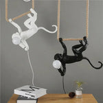lampe suspendue moderne or orange blanc noir singe lézard brillant résine e27