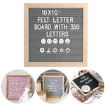 tableau lettres feutre gris bois clair moderne minimaliste support mural intégré alphabet deco chambre