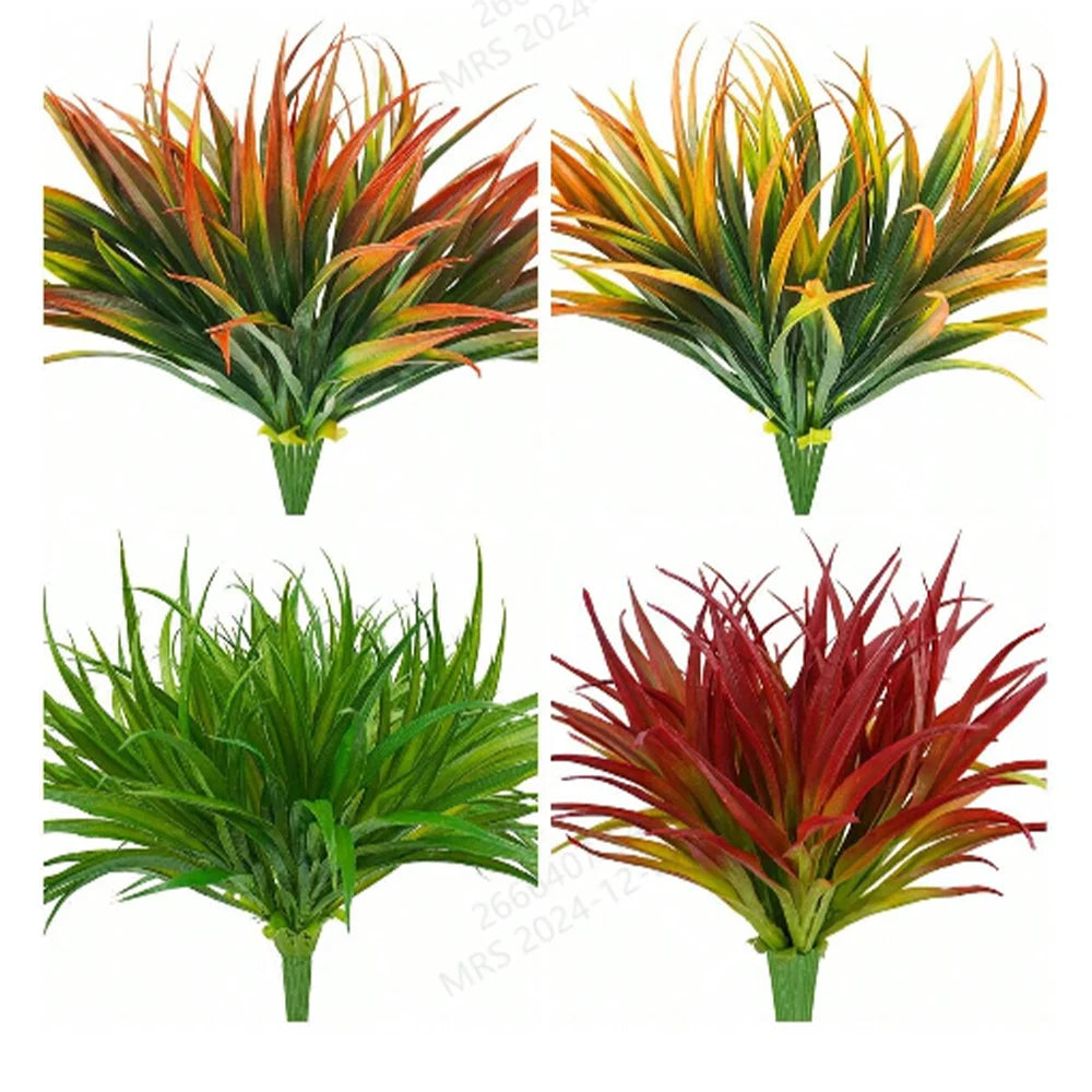 plantes artificielles herbes vertes feuilles pointues modernes extérieures intérieures résistantes uv exposées fêtes prénuptiales