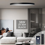 plafonnier led ultrafin moderne blanc noir 24w 28w 38w(touches)