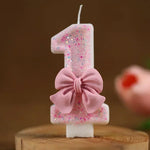 décoration anniversaire fille bougie chiffre rose pailletée brillante festive numérotée