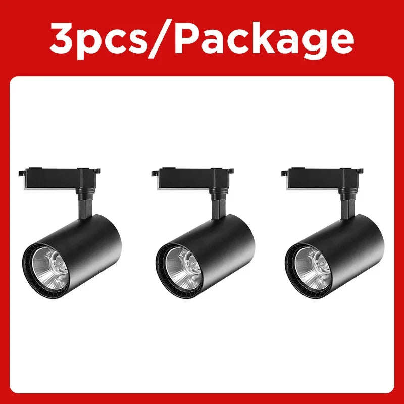 kit spot led rail noir moderne salon magasin éclairage intérieur couleurs