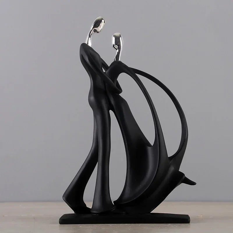 ornements modernes sculpture noire abstraite décoration intérieure minimaliste objet décoratif contemporain