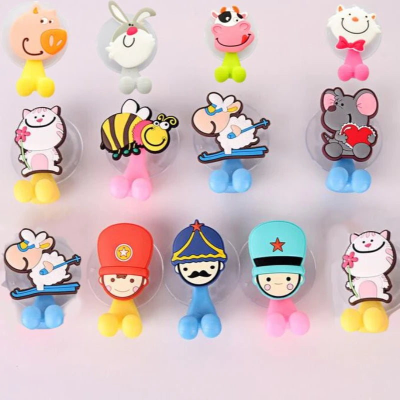porte brosses dents ventouse animaux personnages cartoon enfant chat souris lapin abeille bleu rose