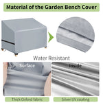 housse banc jardin gris moderne imprimé gouttes d'eau velcro drawstring buckles protection extérieure