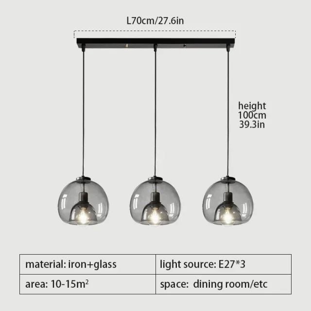 suspension lumineuse moderne transparente sphérique brillante éclairage minimaliste chambre salonhôtel