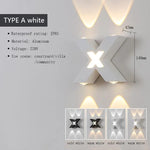 applique murale led noir contemporaine 4w 6w 7w interrupteur bouton geometrique simple
