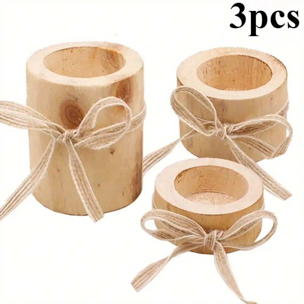 décoration maison bougeoirs bois succulentes pots cylindriques rustiques bohèmes naturels