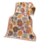serviette bain multi couches imprimée double face moderne fleurs animaux papillons multicolore opaque années