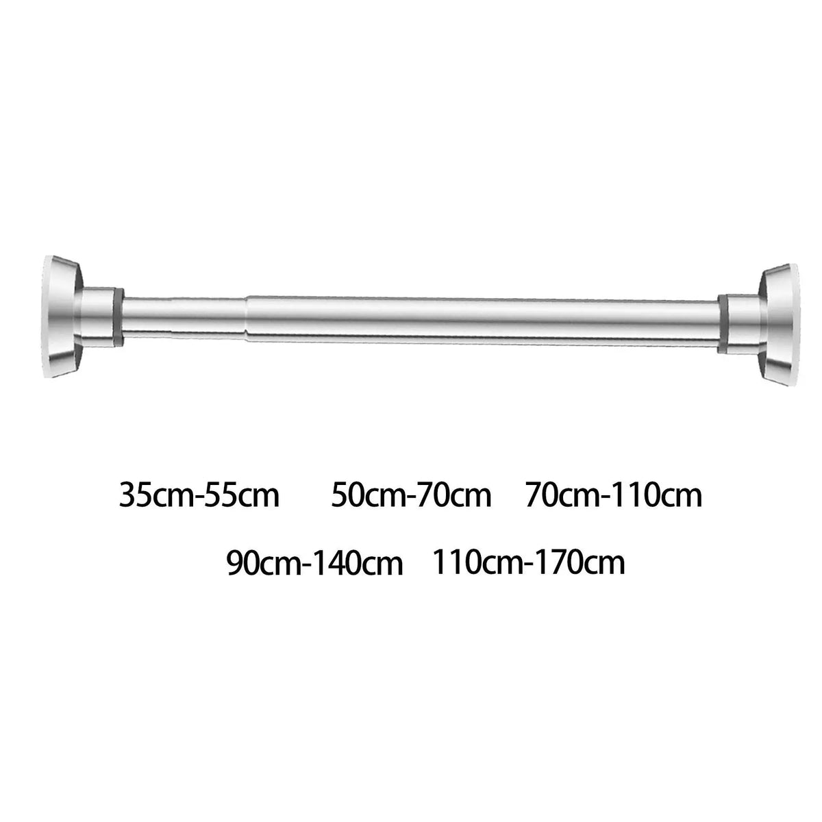 tige rideau extensible métal argenté moderne ajustable 35cm 55cm 70cm 110cm 140cm