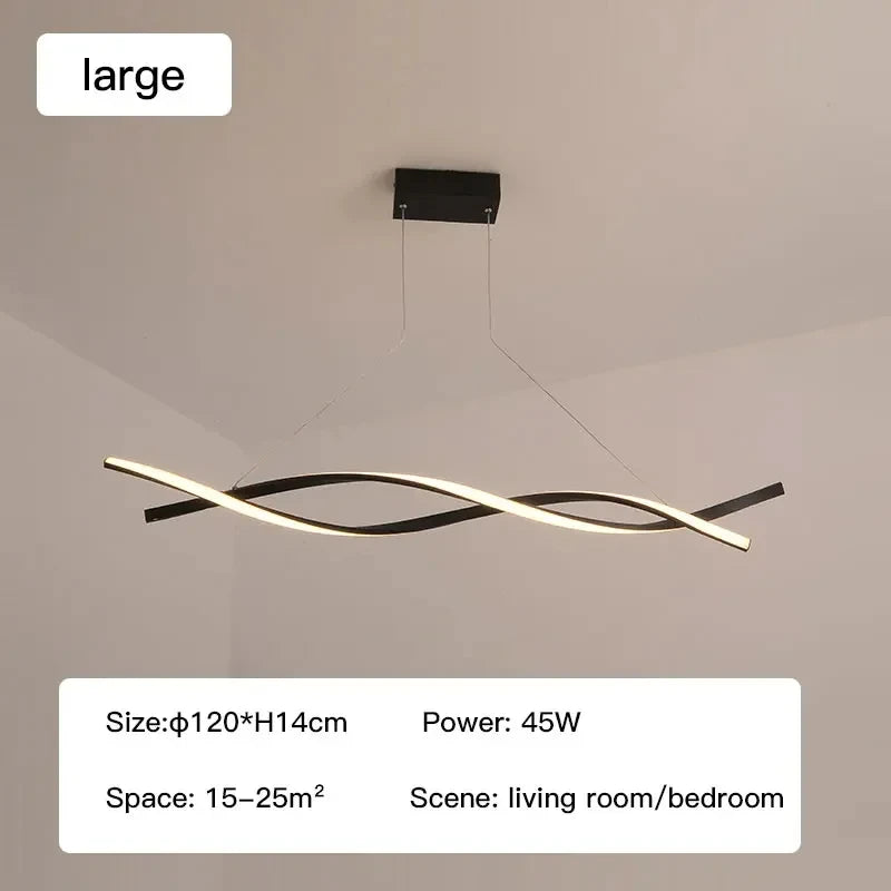 suspension lumineuse moderne pendentif led ondulé blanc doré gris réglable