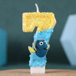 bougies numéraires glitter animaux pois opaques thème marin anniversaire enfants