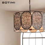 suspension lumineuse moderne pendentif tissu fleurs noir gris beige vert rose