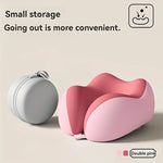 coussin voyage ergonomique mousse mémoire forme gris clips boîte rangement instructions utilisation confortable moderne
